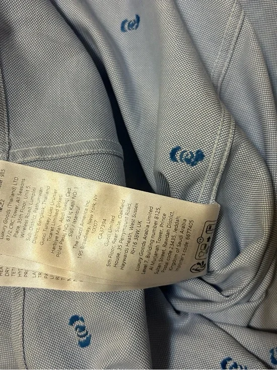 Gucci Light Blue Dress Shirt with White Contrast Collar - Picture 7 of 7